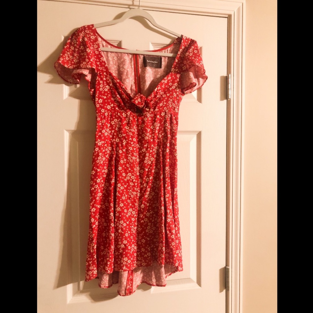 Reformation Red Floral Short Dress Size 8